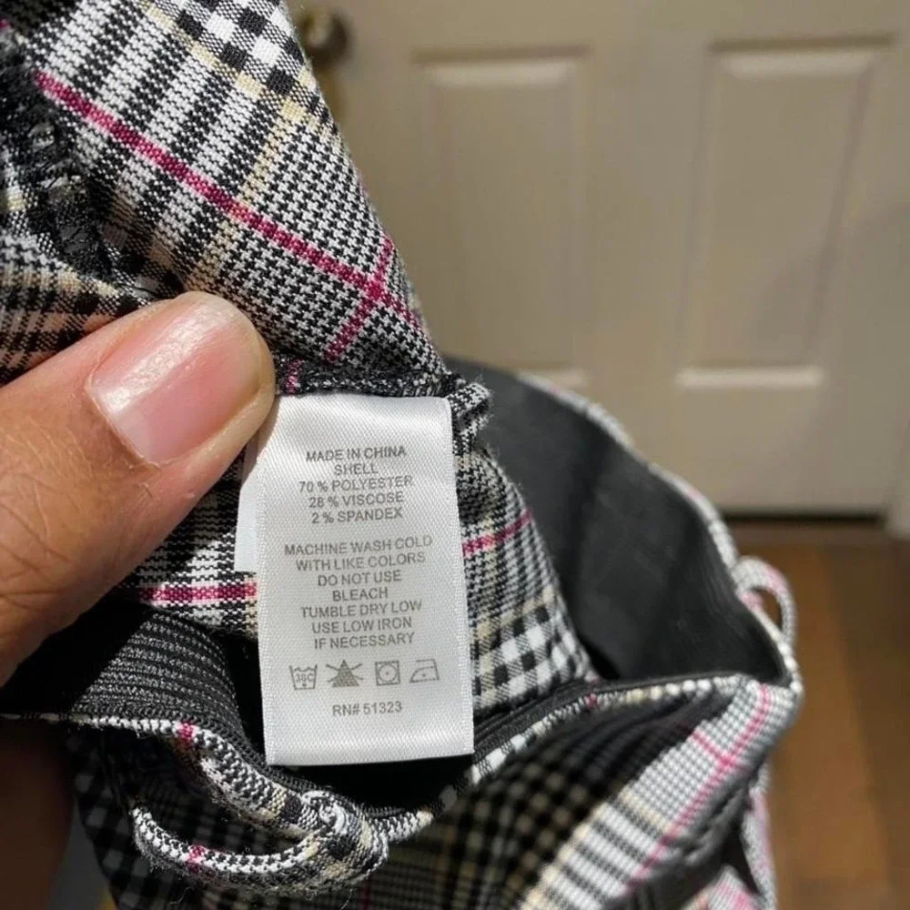 1.State Glen Plaid Checkered Ankle Trousers Size US 10